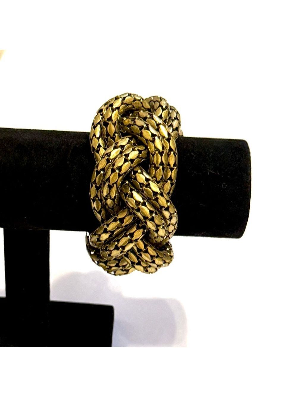 White House Black Market Oversized Gold Braided Statement Bracelet NEW - Picture 6 of 6
